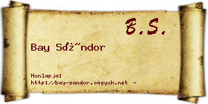 Bay Sándor névjegykártya